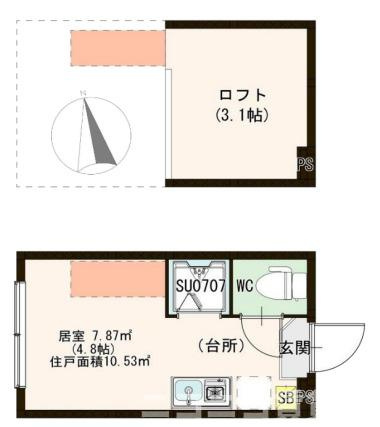 板橋区仲町のアパートの間取り