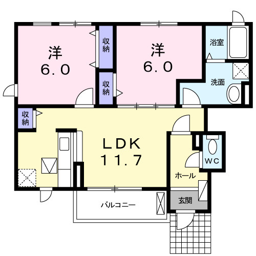 【間取り】 | オーシャン　グレイスＮ