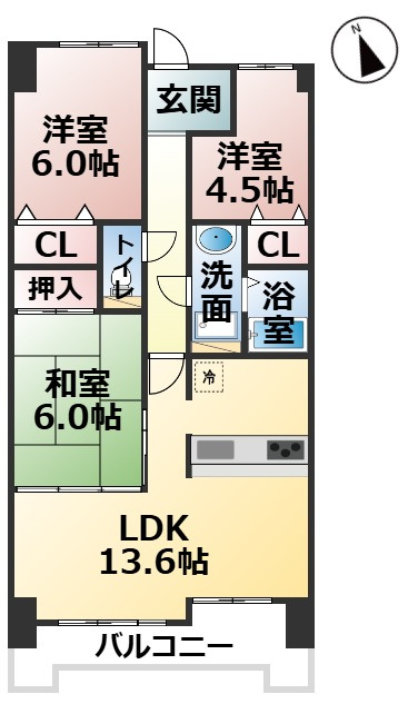 大津市今堅田3丁目　グローバル堅田Ⅱ（2階）の間取り