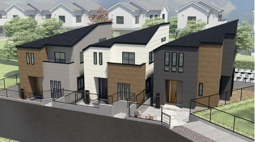 【横浜市旭区本村町112-7全3棟新築戸建て】★仲介手数料無料★（二俣川小学校・万騎が原中学校）の外観パース