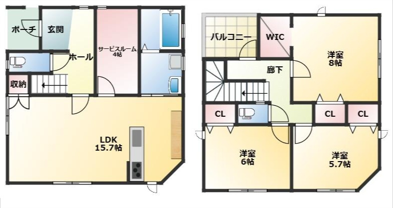 八戸市諏訪2丁目 B棟のキッチン