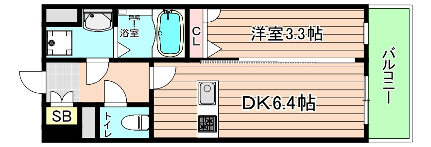 大阪市都島区中野町５丁目の賃貸マンションの間取り