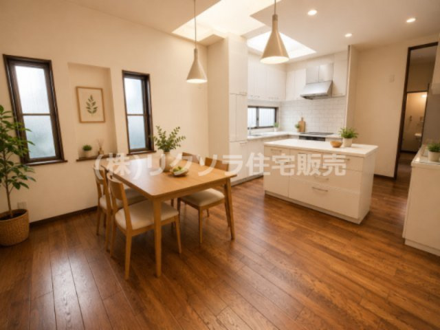 翠香園町　中古一戸建ての居間・リビング|LDK13.0帖　※この画像はAIによるバーチャルステージング画像です。
実際の物件には家具・インテリアは含まれません。
■物件内覧・資金計画相談・住宅ローン相談、リフォーム相談、お問合せ受付中■