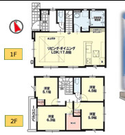 【間取り】 | 【名古屋市天白区一本松1丁目907新築戸建2号棟】✨️仲介手数料無料✨️植田小学校・植田中学校