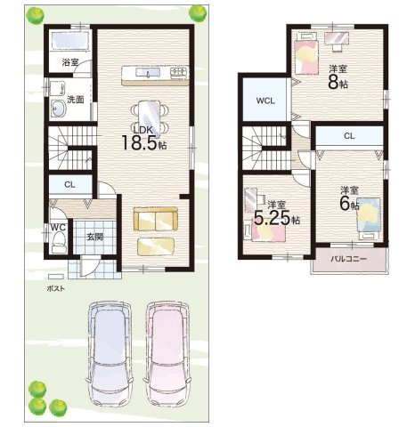高石市羽衣　中古一戸建ての間取り
