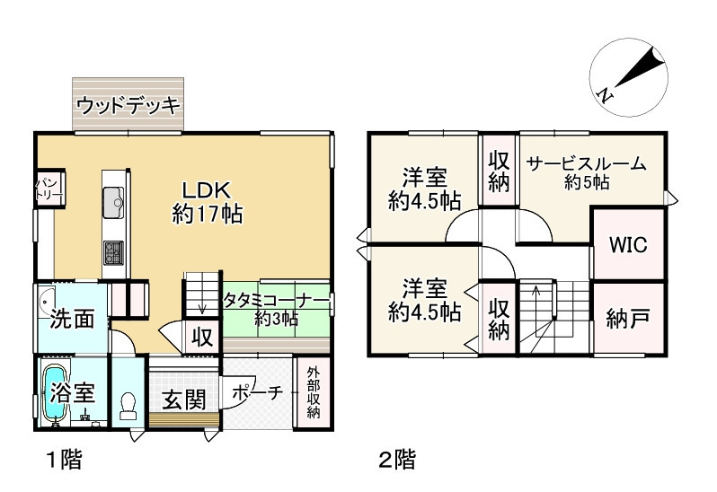 近江八幡市十王町　中古戸建の間取り