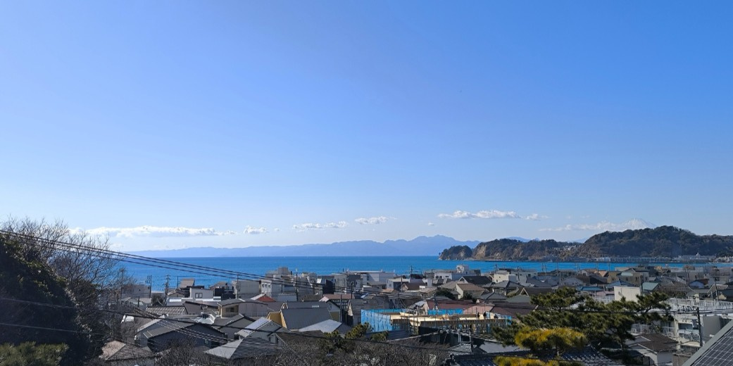 オーシャンビュー！材木座の高台にあるリフォーム済み海近住宅の展望