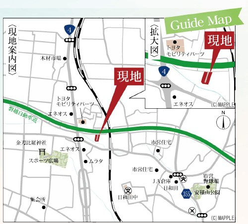 新築戸建・建売　郡山市日和田高倉　Livele Garden　全12棟の地図