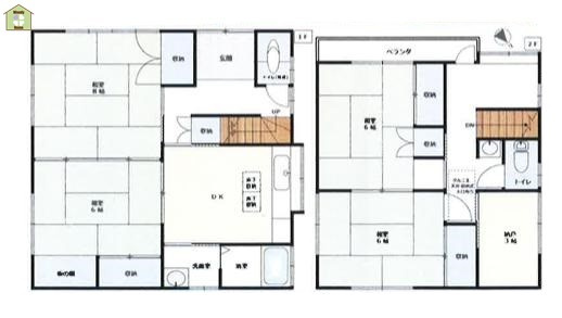 春日部市下蛭田　中古一戸建ての間取り
