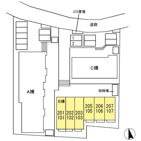 グラナーデ成城学園前Bの区画図