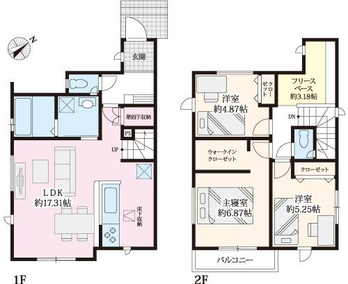 高知市大谷公園町 2期1棟1 新築戸建ての間取り