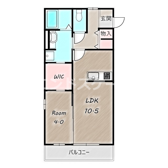 オペラハウス上大島　Ｂの間取り|高崎、前橋エリアのお部屋探しはエンドスケープまで！お客様の理想お聞かせ下さい♪