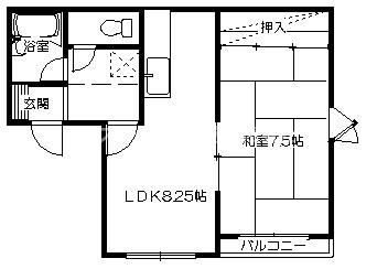 コーポK星が丘Ⅱの間取り