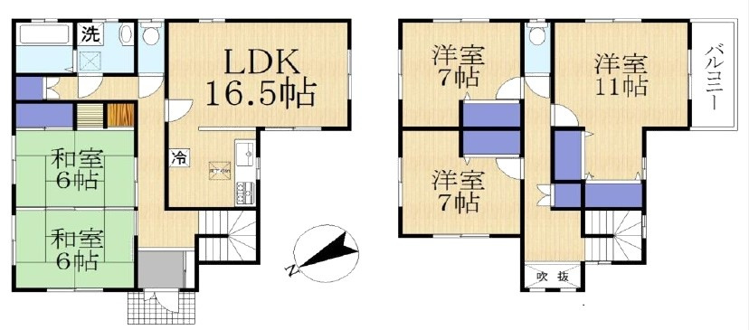 守山市大林町　中古戸建ての間取り