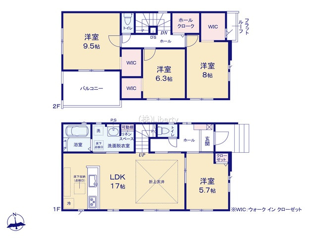 日立市東金沢町8期　新築戸建の間取り