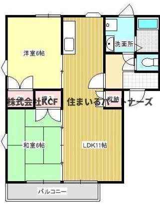 上津コーポE棟の間取り