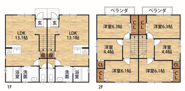 クラウンハイツ秋津町IV・アパート・95058の間取り