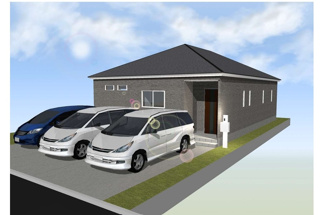 【外観パース】 | 参考プラン　A区画　建物価格　1222万円（税込）　延床面積　98.41m2　4LDK
※その他、オプション工事、付帯工事、諸経費要