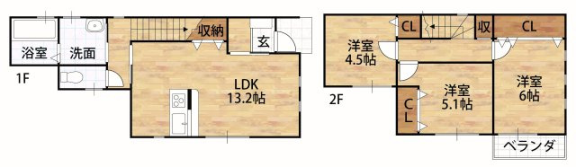 シアラ秋津町IV・デザイナーズ戸建賃貸・95059の間取り|A号間取り図