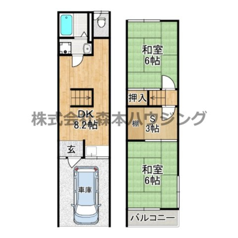【間取り】 | 　四條畷市美田町2-9テラス
