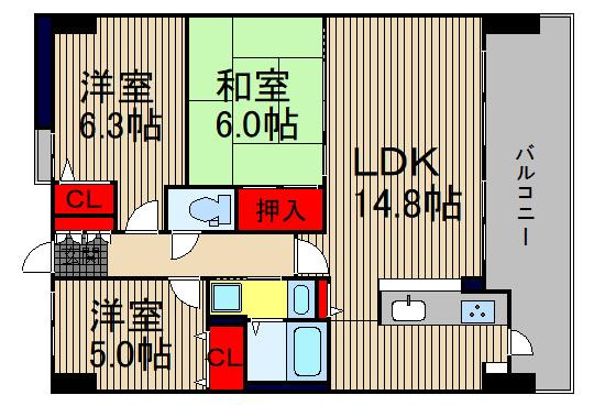 モンセーヌ布施の間取り