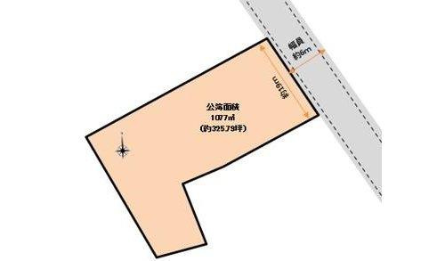 ■□大篠津町売土地□■の区画図|公簿面積1077.00㎡（約326坪）