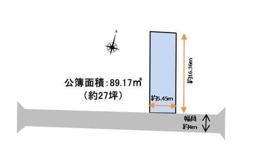 ■□■冨士見町2丁目売土地■□■の区画図|土地89.17㎡（27坪）
開口部は南東になります
