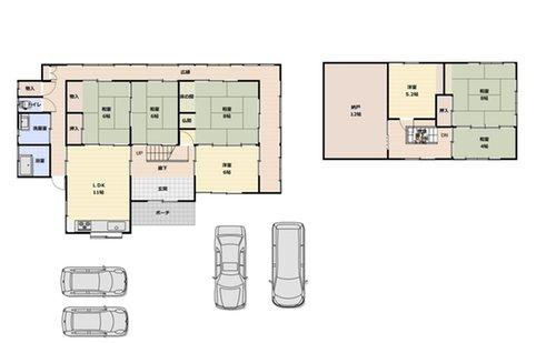 ■□福市売土地（上物有）□■のその他|現在ある上物建物の間取りになります。昭和32年建築の登記上面積154.49㎡
