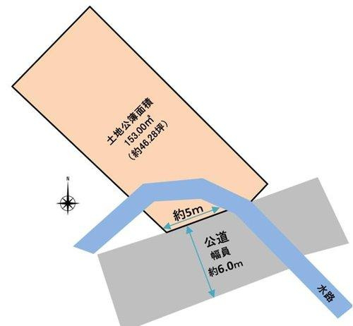 ■□広瀬町町帳売土地□■の区画図|敷地面積約46.3坪になります。