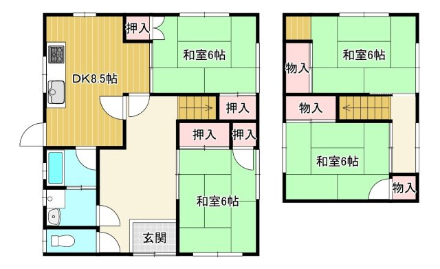 西条市安知生　中古住宅の間取り