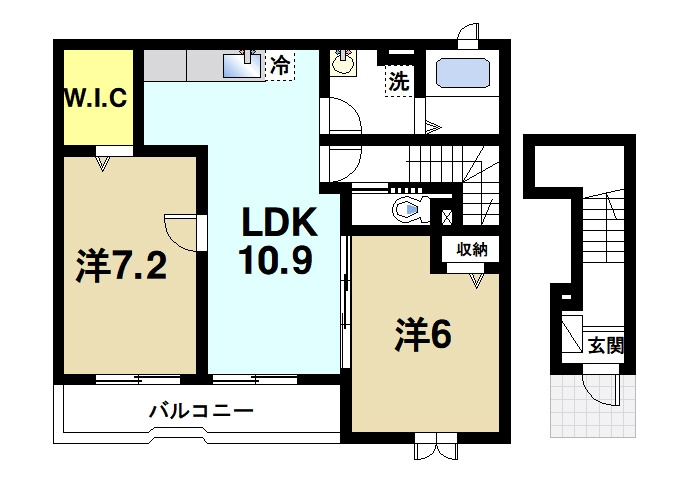 ソレイユ（田町）の間取り|2LDKのお部屋です