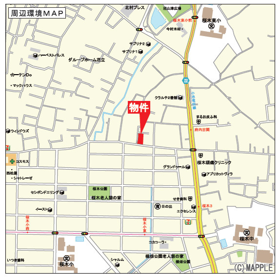 クレイドルガーデン／東区桜木第４／２号棟の地図
