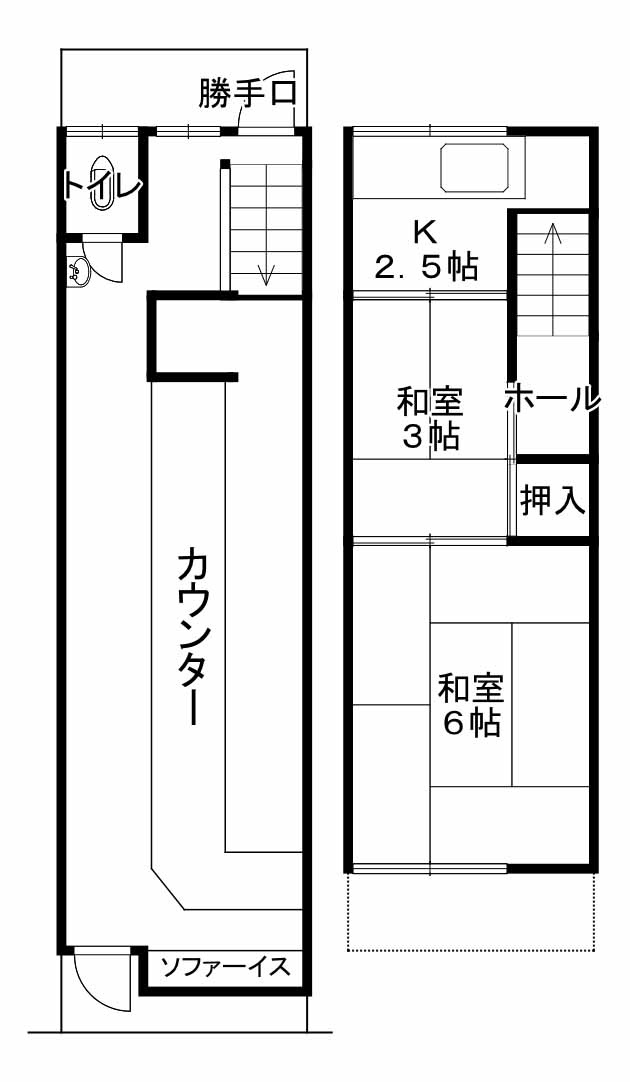 小倉町山際　テナントの間取り