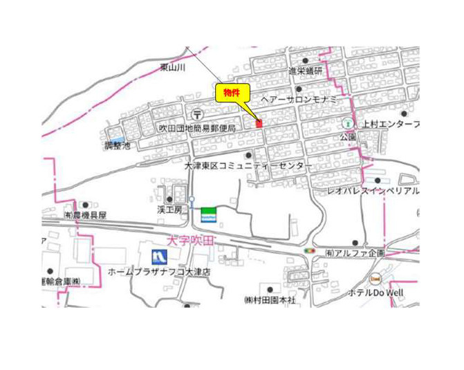 よかタウン／菊池郡大津町吹田1期／１号棟の地図