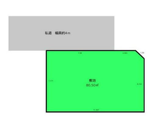 【土地】坂戸市石井建築条件無し売地の土地図