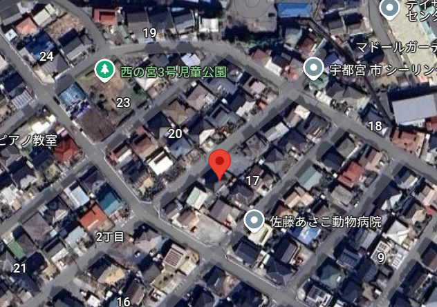 売土地　宇都宮市西の宮2丁目の地図