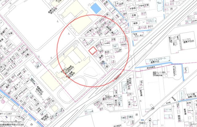 平田月極駐車場の地図