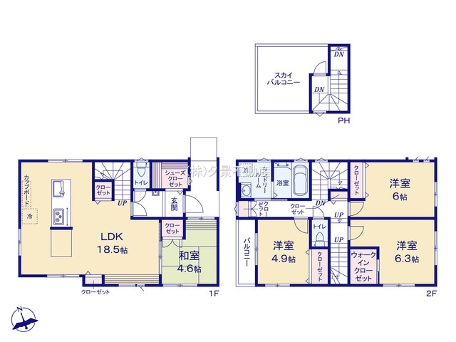 【間取り】 | 《仲介手数料無料》上尾市緑丘５丁目17-36(全1戸)新築一戸建てクレール