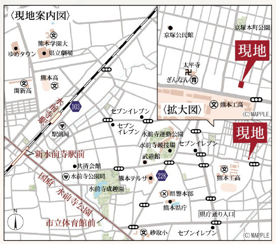リーブルガーデン／東区京塚本町第三／1号棟の地図