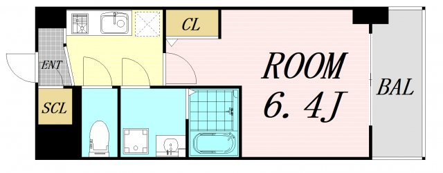アドバンス西梅田ビオス　仲介手数料無料の間取り