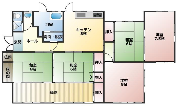 都城市下川東１丁目の中古一戸建の間取り