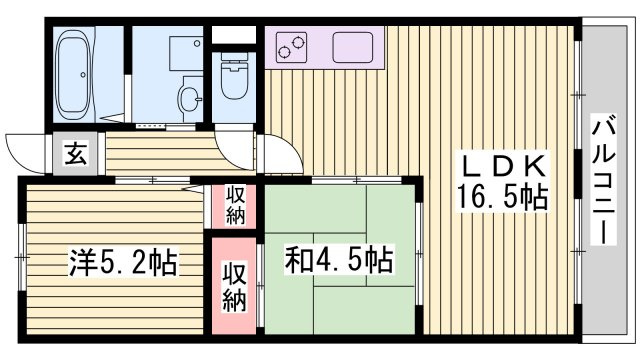 ハッピーコートさんわの間取り