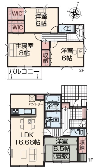 川島町下伊草　新築一戸建て　いろどりアイタウン　02の間取り|川島町下伊草　新築一戸建て　いろどりアイタウン　02、4LDK、土地面積183.00m2、建物面積105.16m2