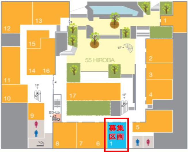 【区画図】 | 都庁前駅徒歩1分 貸店舗 B1階 37.31坪 スケルトン