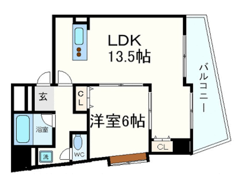 ウォブ本町ウエストの間取り|現状有姿