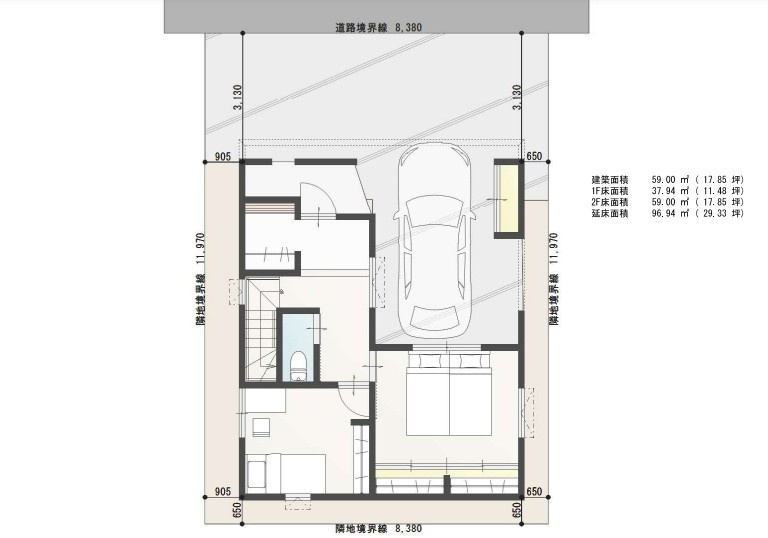 中央区弁天橋通1丁目　新築戸建の駐車場|同施工会社様の完成写真です