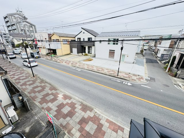 流山市流山５丁目新築戸建【流山小学校：3分】の展望|リビング前バルコニーより道路側眺望