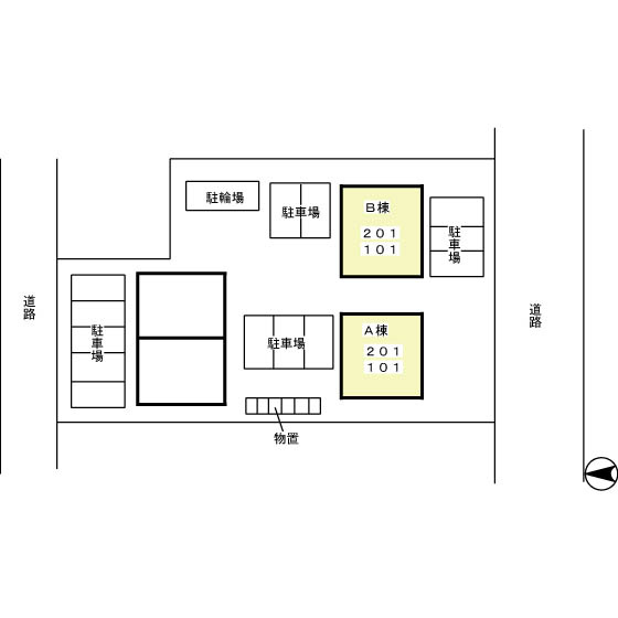 アジュールＢの区画図