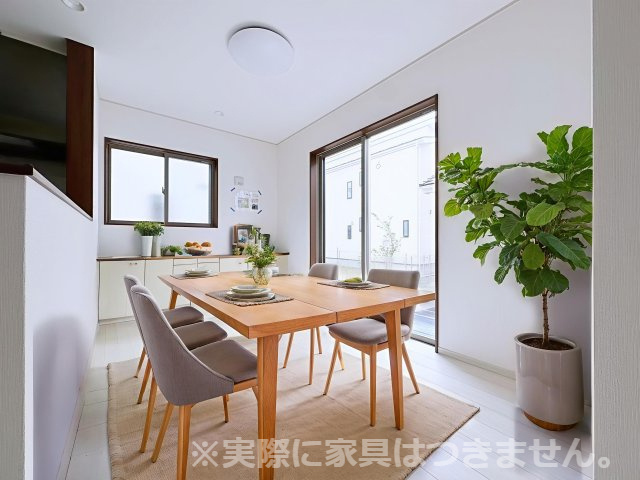 いわき市平幕ノ内　AiTOWN　全21棟のダイニング|※家具を配置した場合のイメージ図になります！実際に家具はつきません。