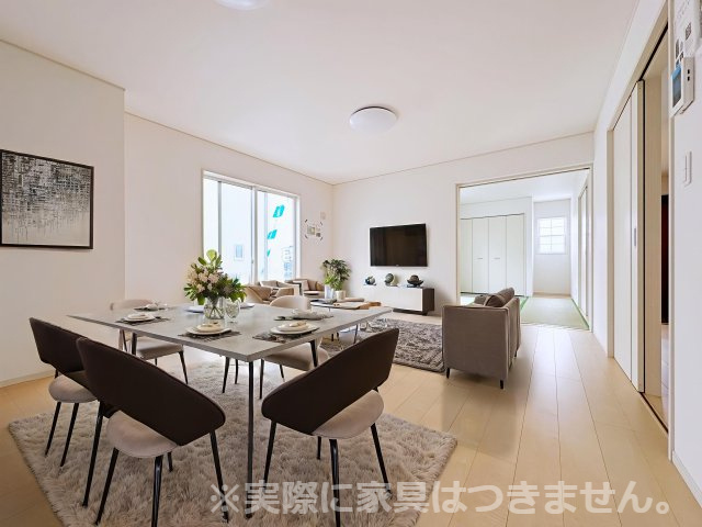 いわき市平幕ノ内　AiTOWN　全21棟の居間・リビング|※家具を配置した場合のイメージ図になります！実際に家具はつきません。